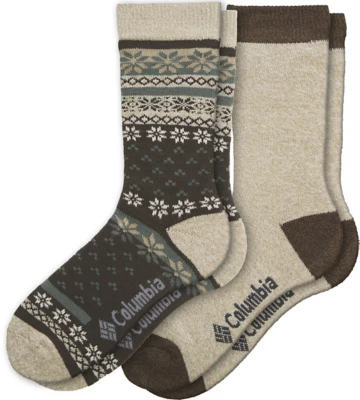 Adult Columbia Nordic Fair Isle 2 Pack Crew Socks