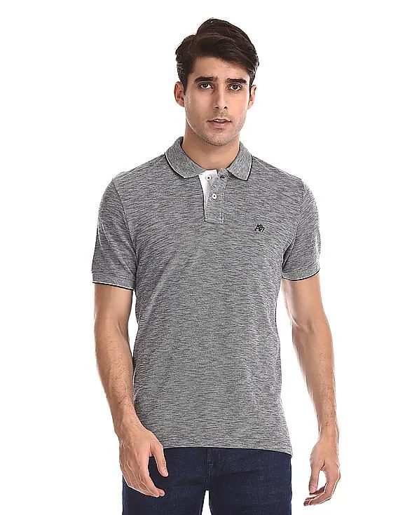 Aeropostale Heathered Pique Polo Shirt