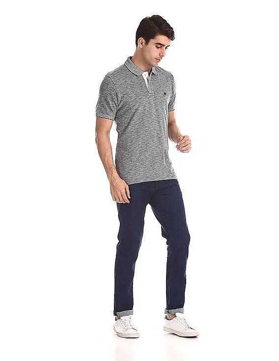 Aeropostale Heathered Pique Polo Shirt