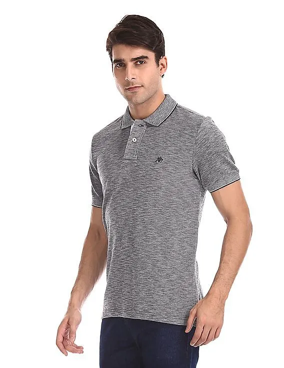 Aeropostale Heathered Pique Polo Shirt