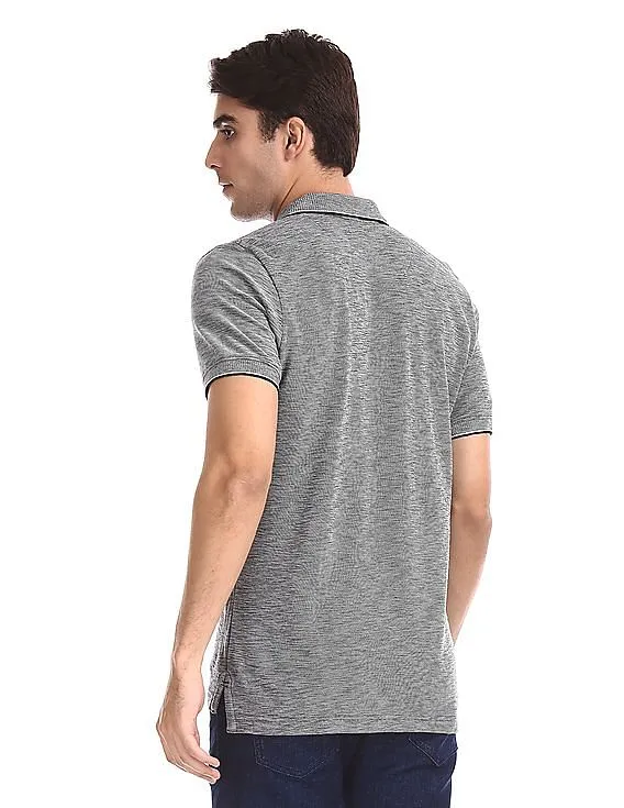 Aeropostale Heathered Pique Polo Shirt