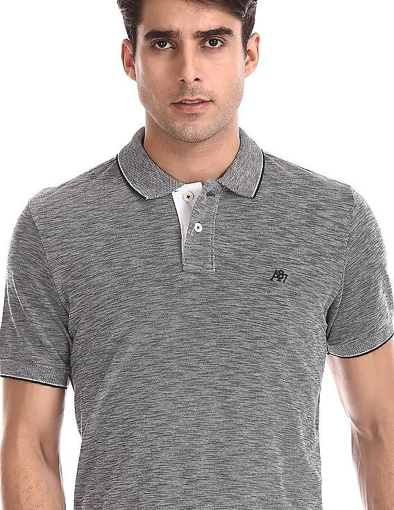 Aeropostale Heathered Pique Polo Shirt