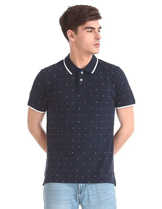 Aeropostale Printed Pique Polo Shirt