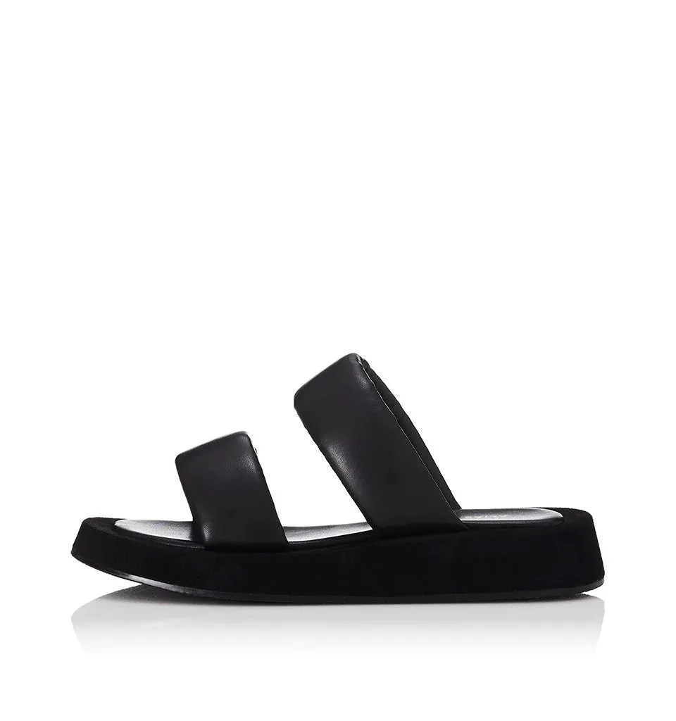 ALIAS MAE Womens Poe Leather Sandals Black Leather