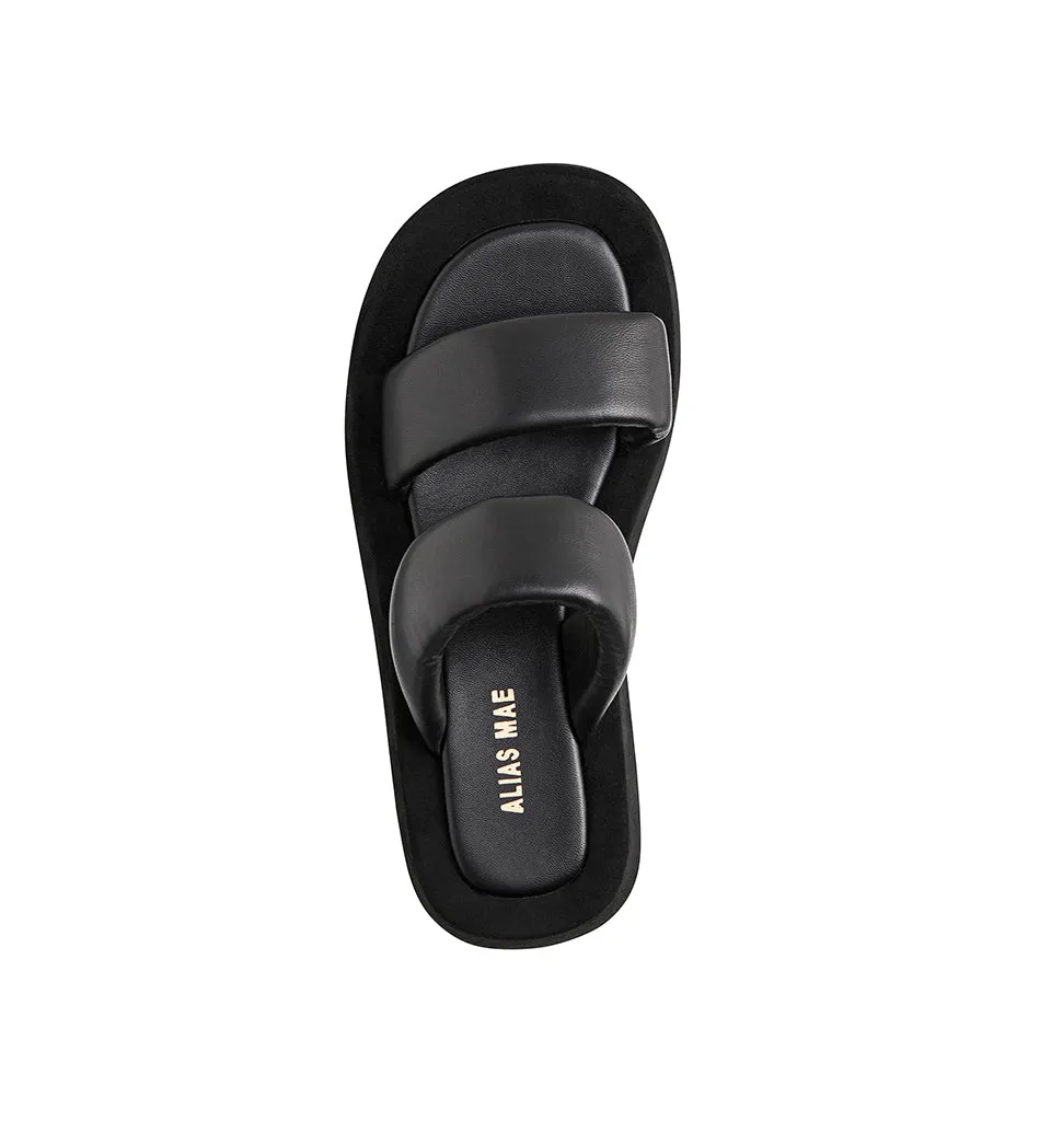 ALIAS MAE Womens Poe Leather Sandals Black Leather