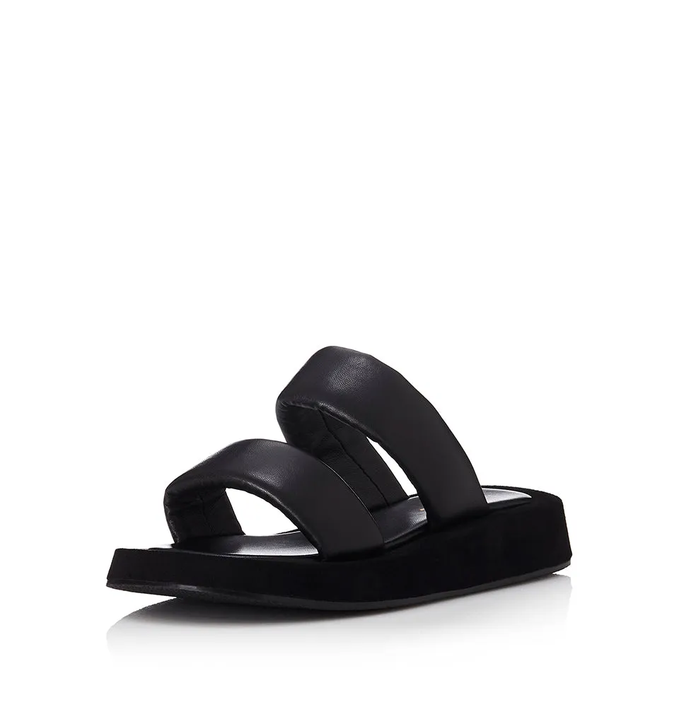 ALIAS MAE Womens Poe Leather Sandals Black Leather