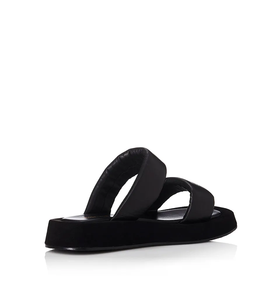 ALIAS MAE Womens Poe Leather Sandals Black Leather