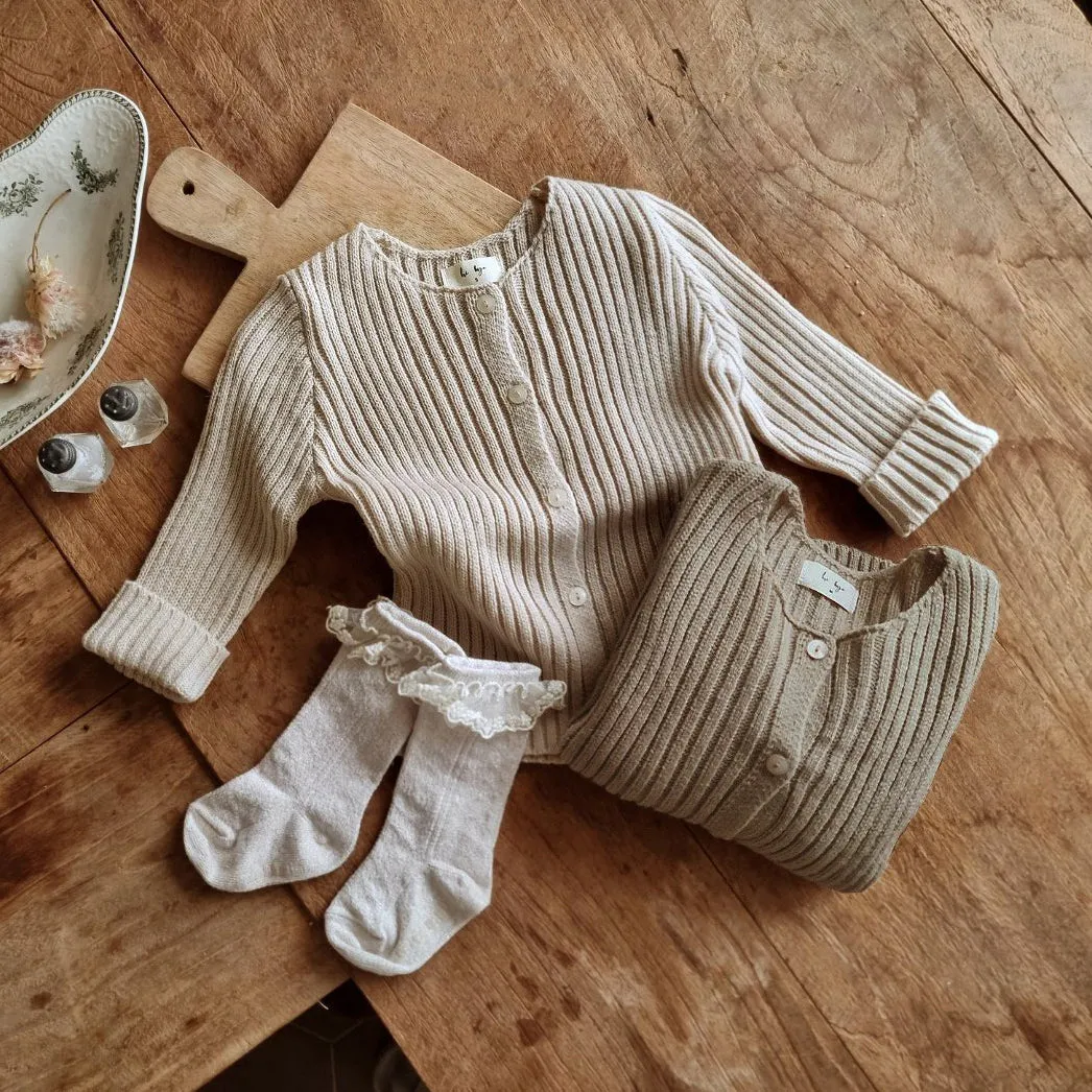 Baby Rib-Knit Cardigan  (6-18m) - 2 Colors