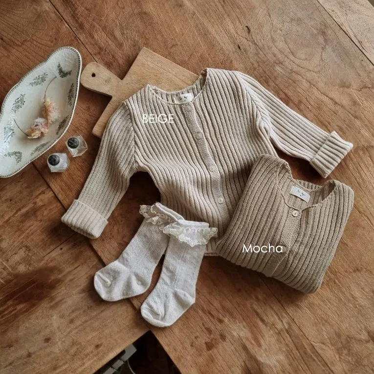 Baby Rib-Knit Cardigan  (6-18m) - 2 Colors