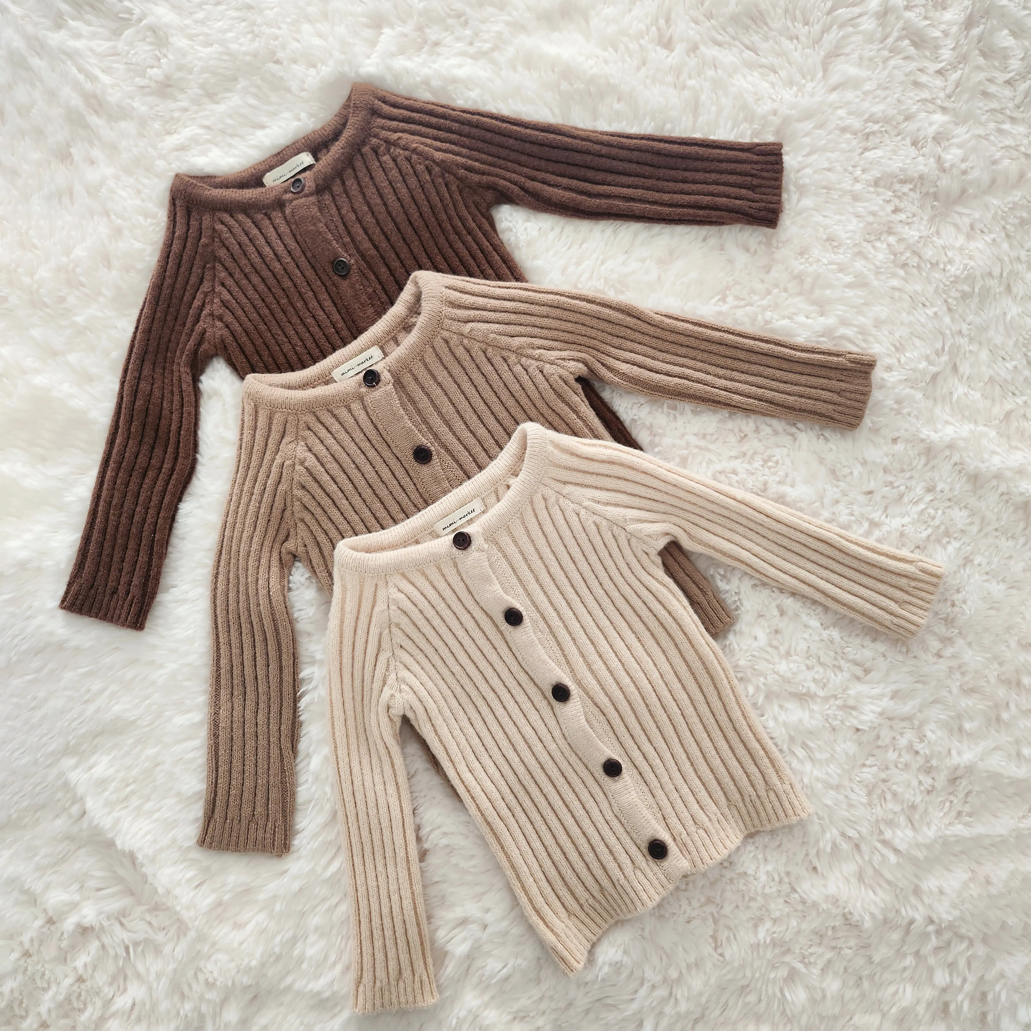 Baby Rib-Knit Cardigan (8-24m) - 3colors