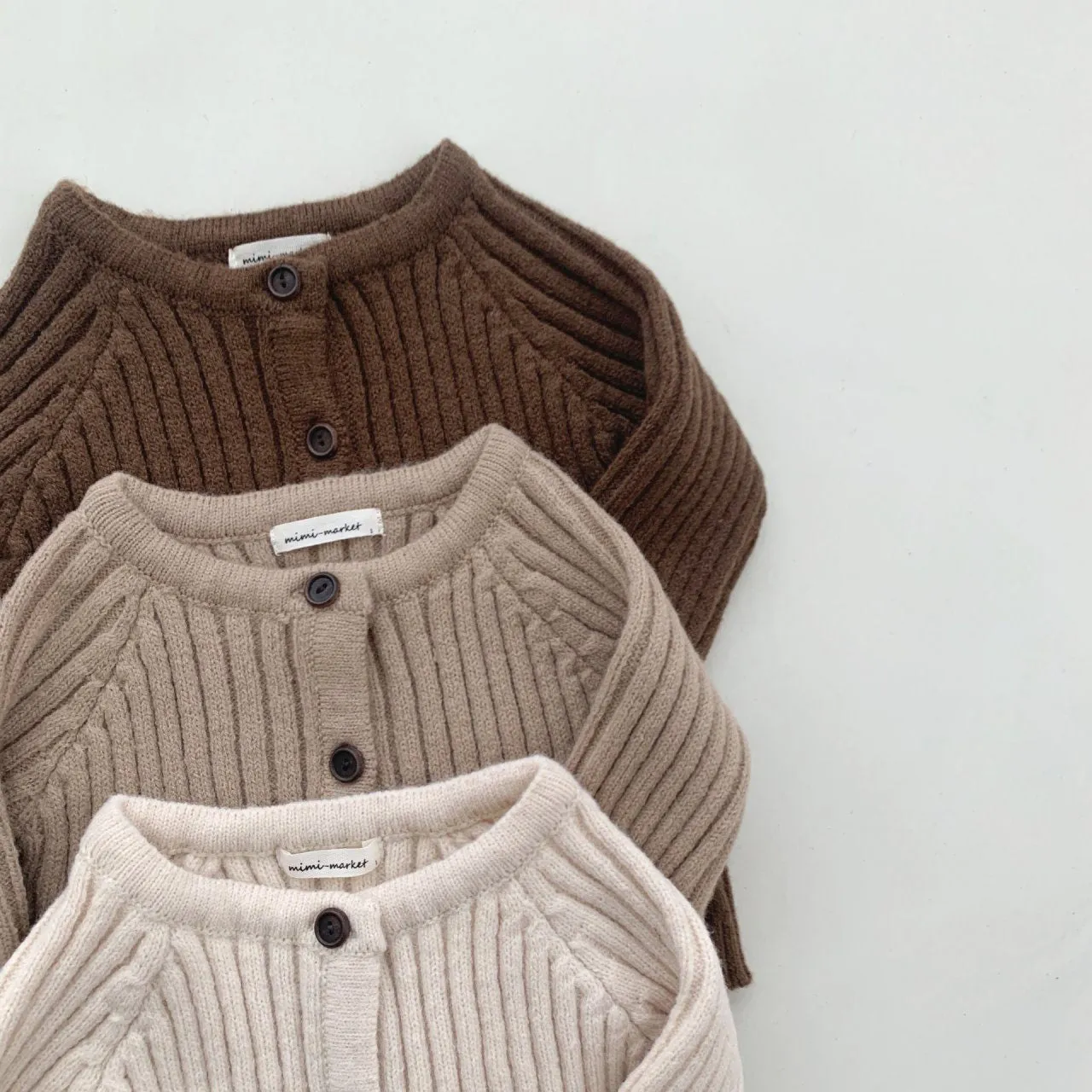 Baby Rib-Knit Cardigan (8-24m) - 3colors