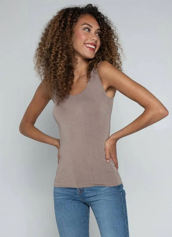 Bamboo Short Tank - Taupe-