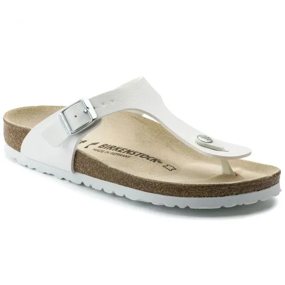 Birkenstock Womens Gizeh Birko Flor White Sandals 