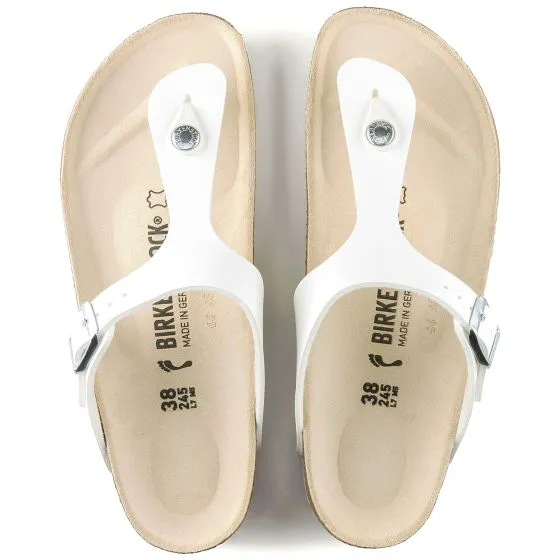 Birkenstock Womens Gizeh Birko Flor White Sandals 