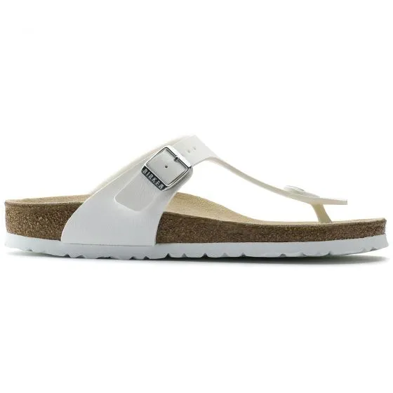 Birkenstock Womens Gizeh Birko Flor White Sandals 