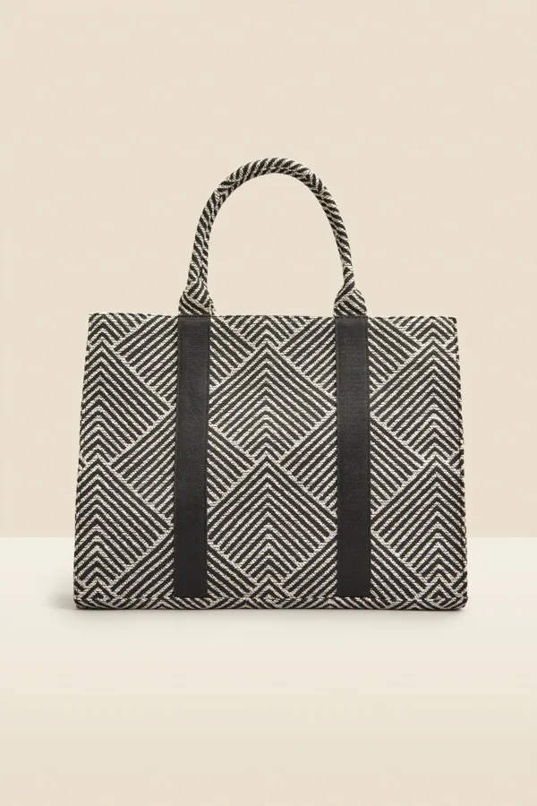 Black & White Geometric Tote Bag