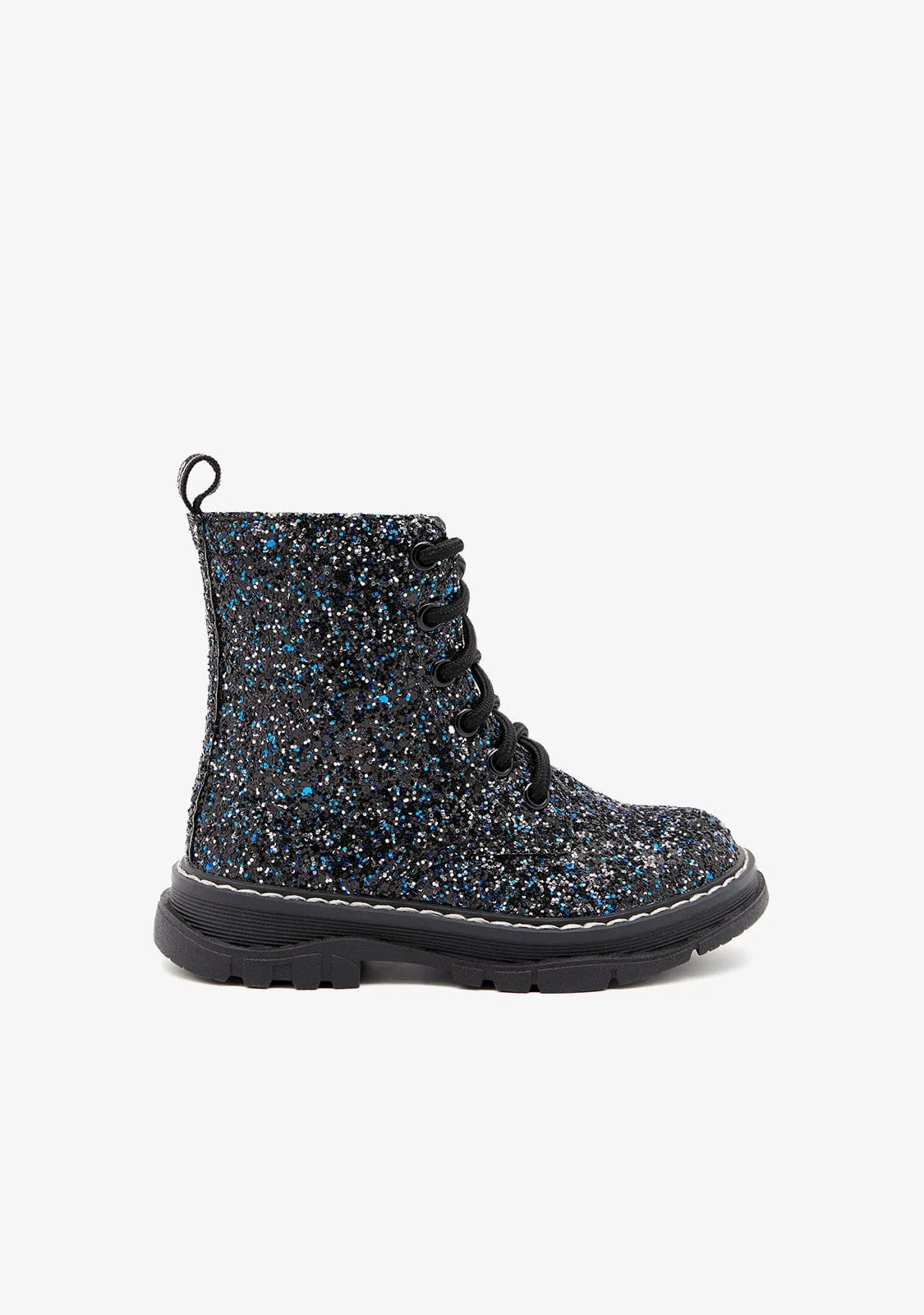 Black Glitter Boots