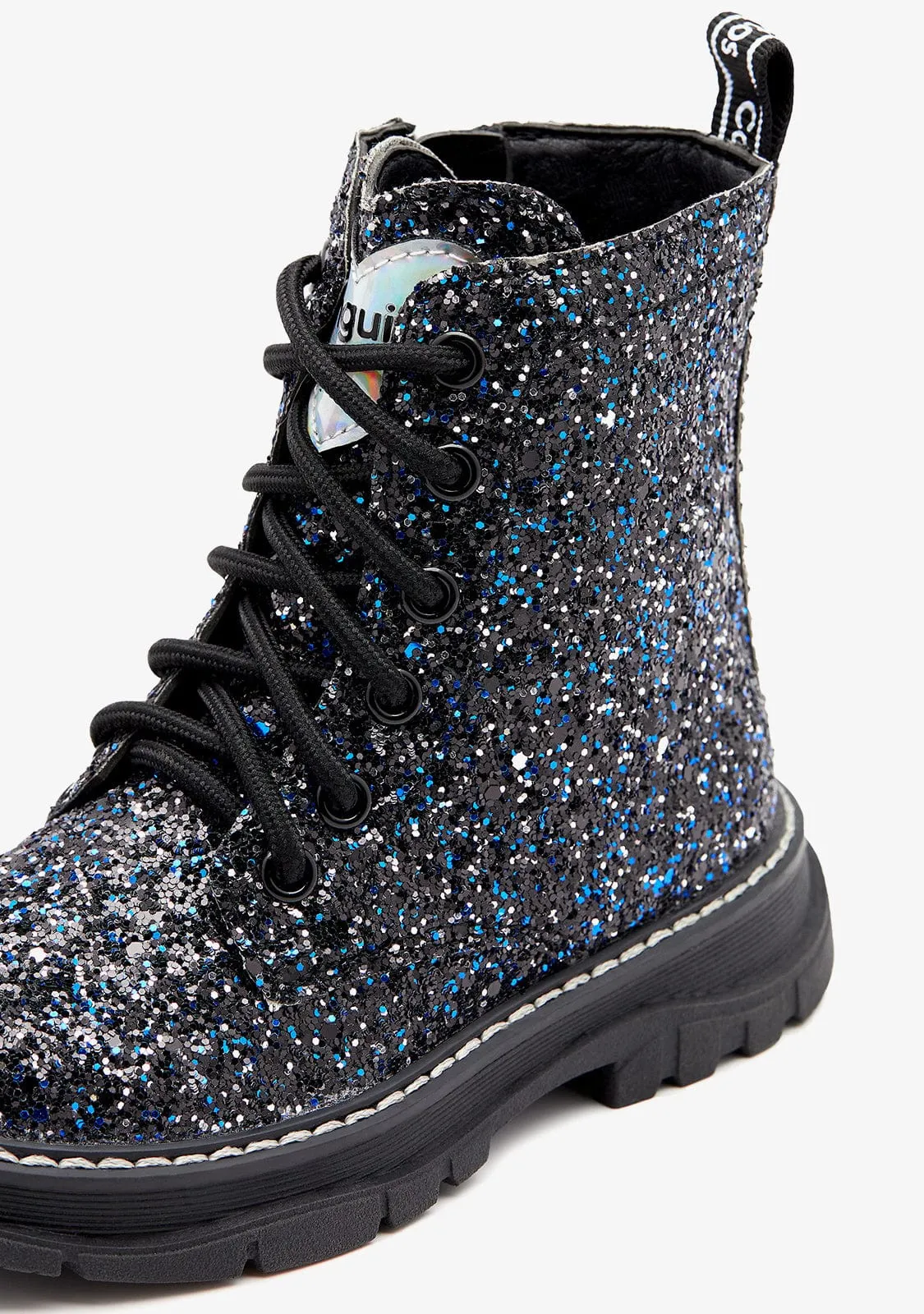 Black Glitter Boots