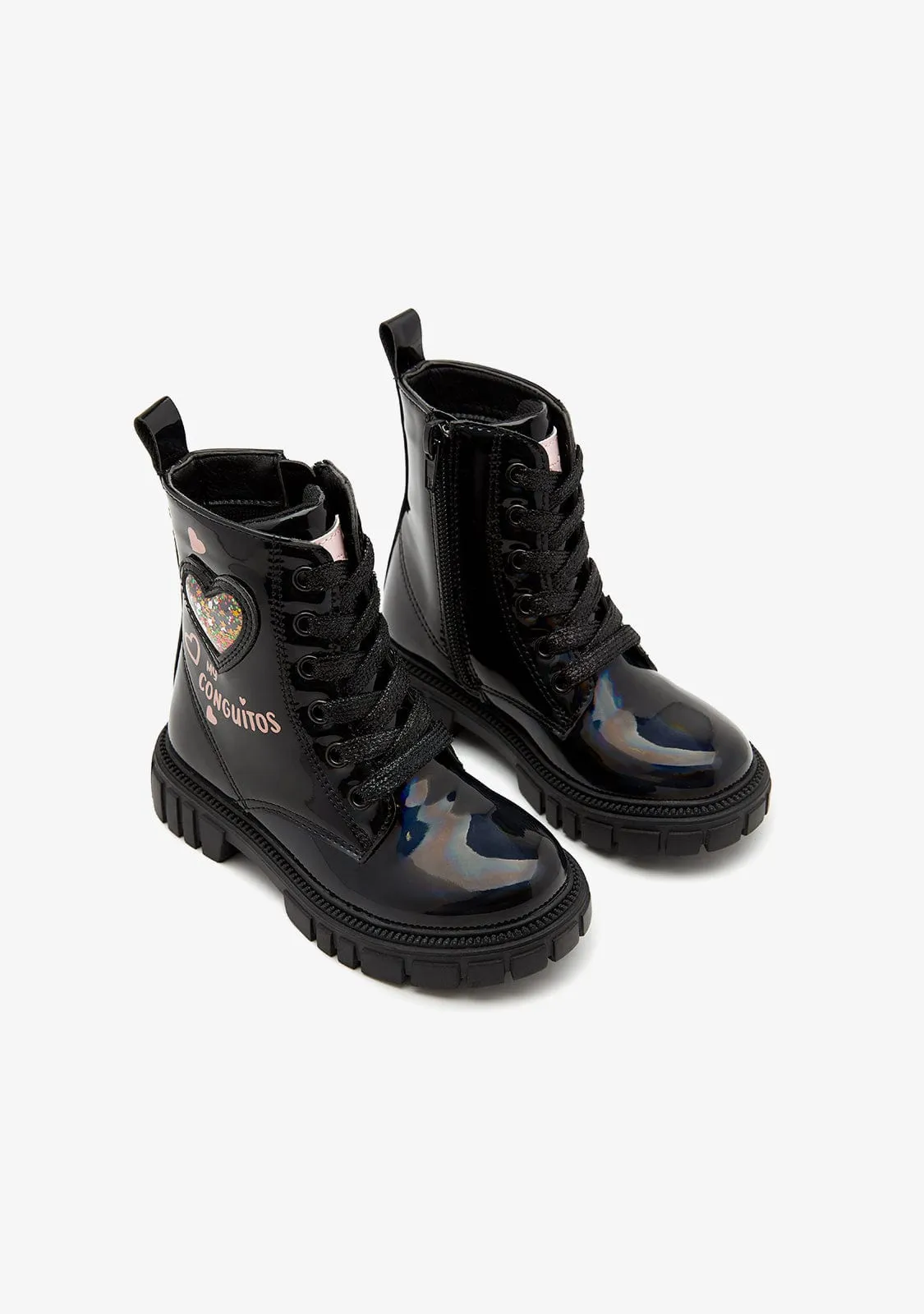 Black Heart Military Boots