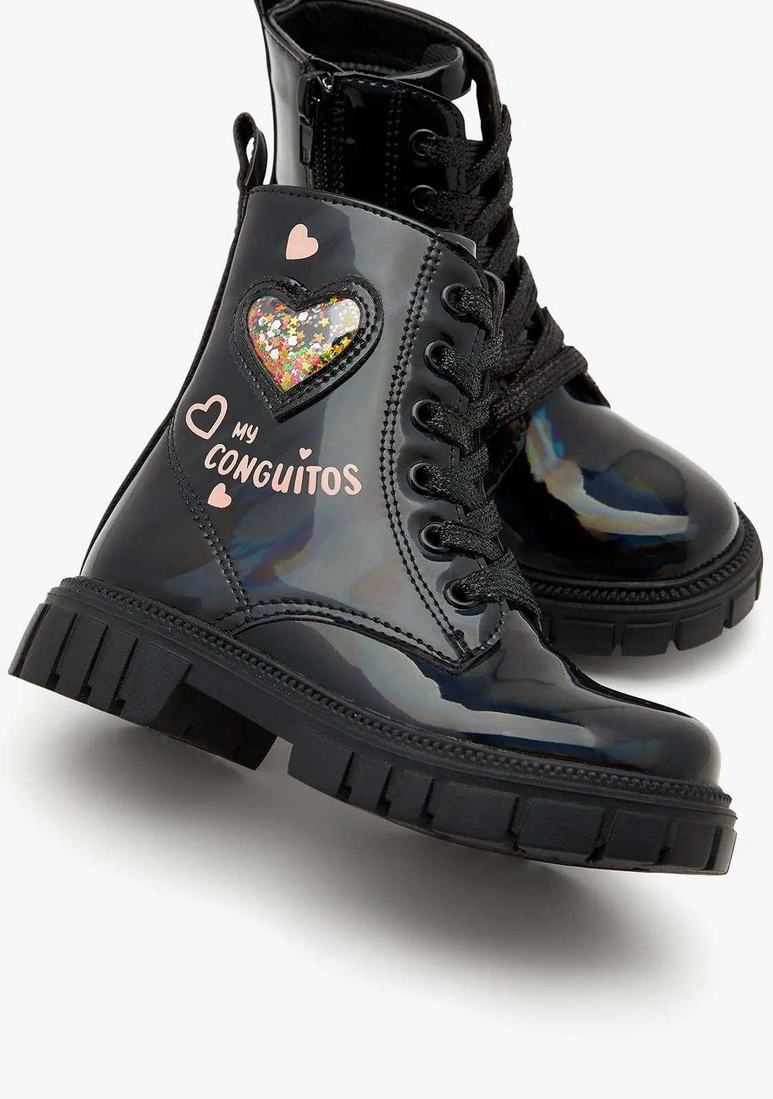 Black Heart Military Boots