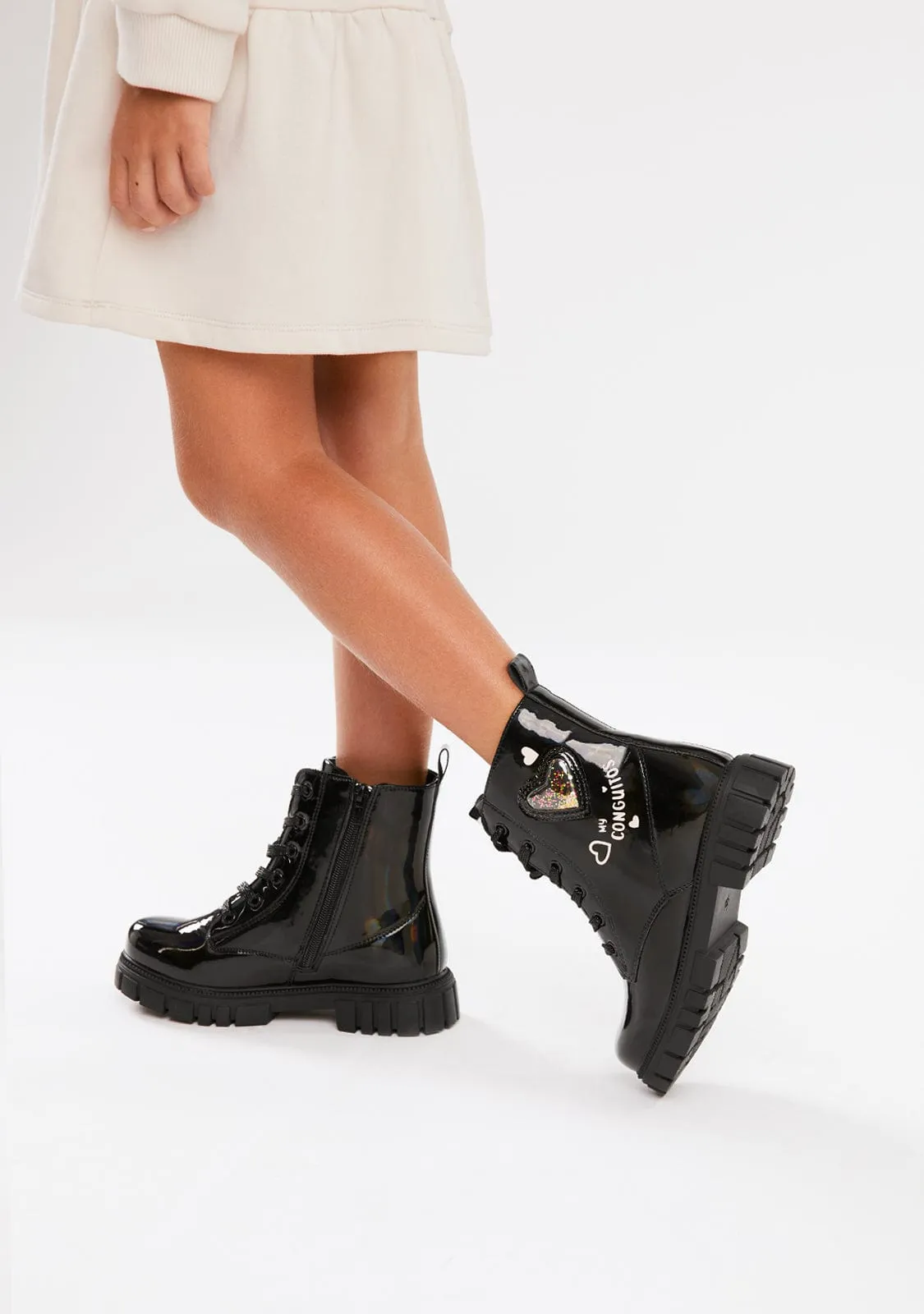 Black Heart Military Boots