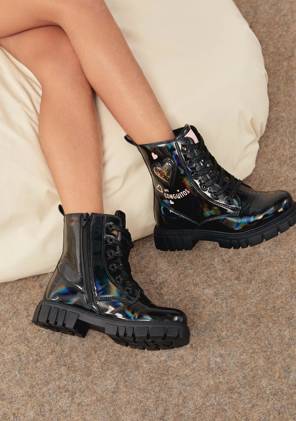 Black Heart Military Boots