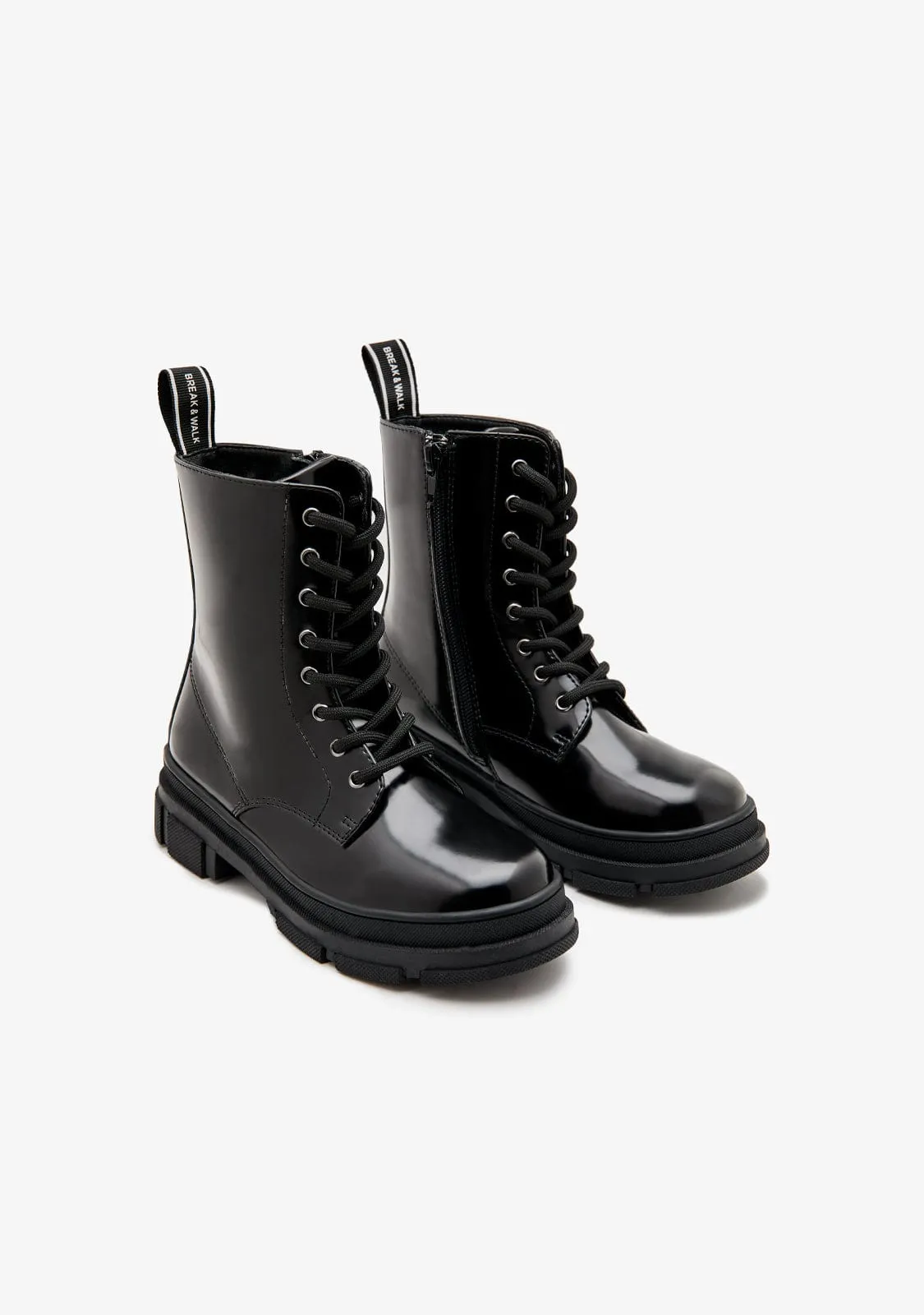 Black Military Boots B&W