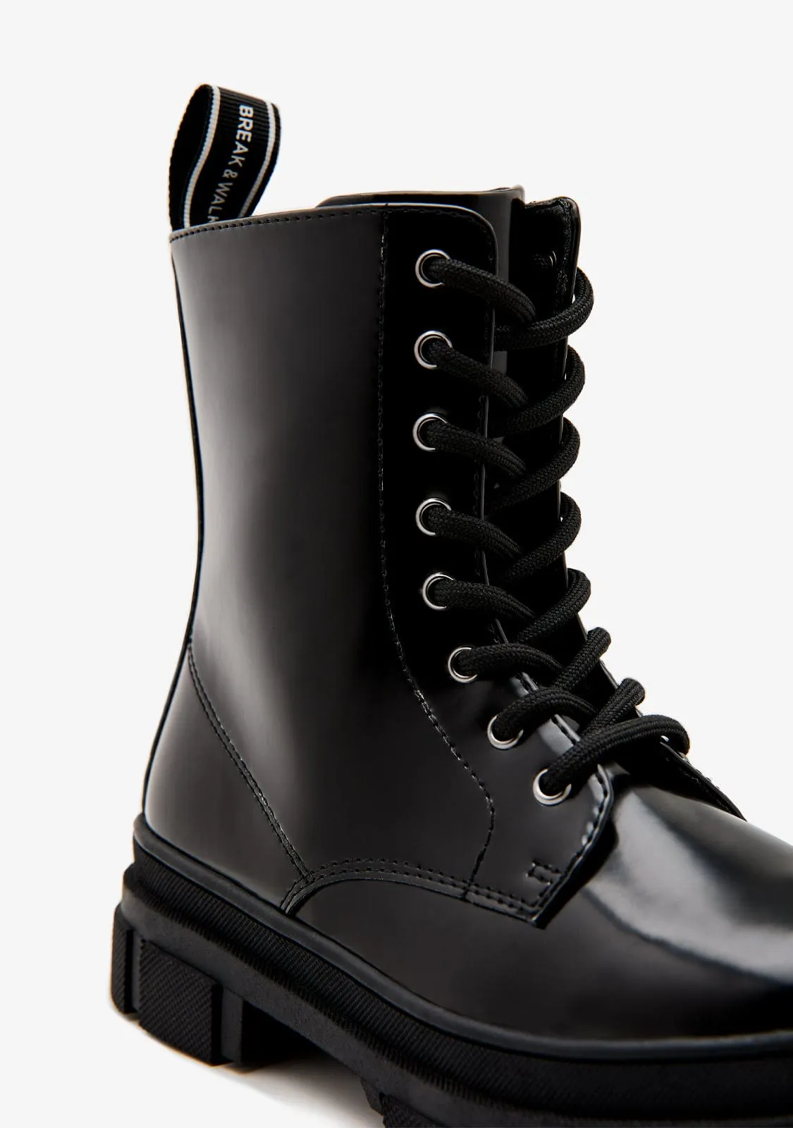 Black Military Boots B&W