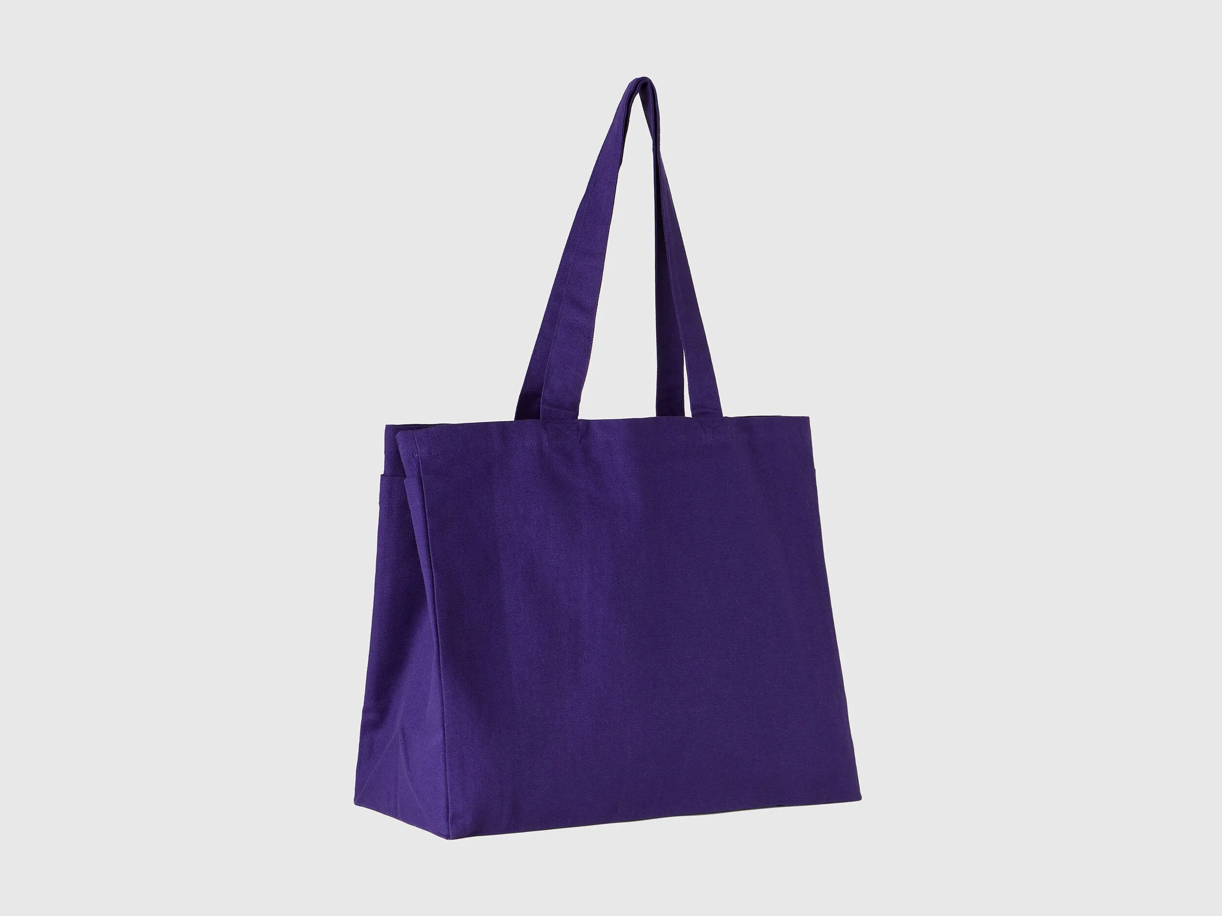 Blue tote bag in pure cotton - Blue | Benetton