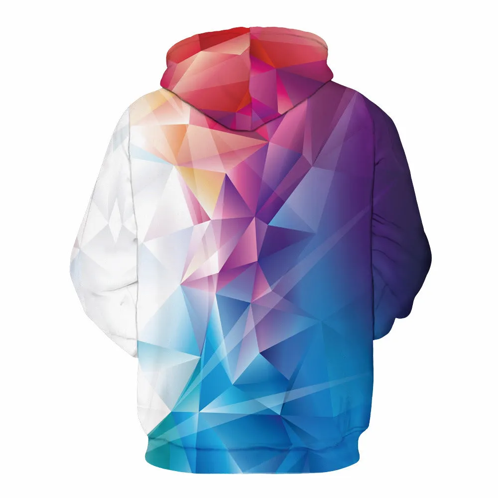 Blue Violet Geometric Art Hoodie