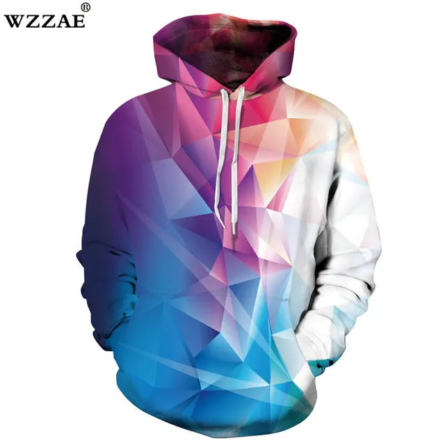 Blue Violet Geometric Art Hoodie