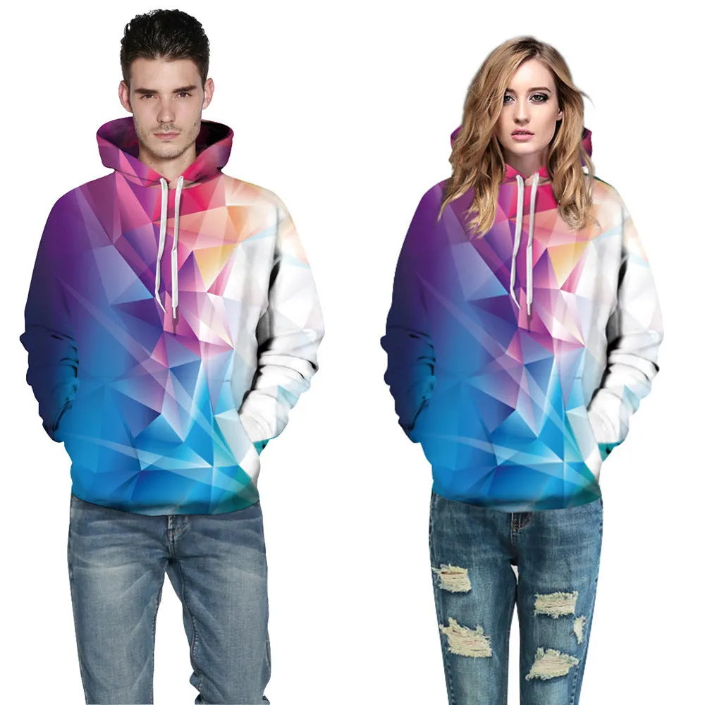 Blue Violet Geometric Art Hoodie