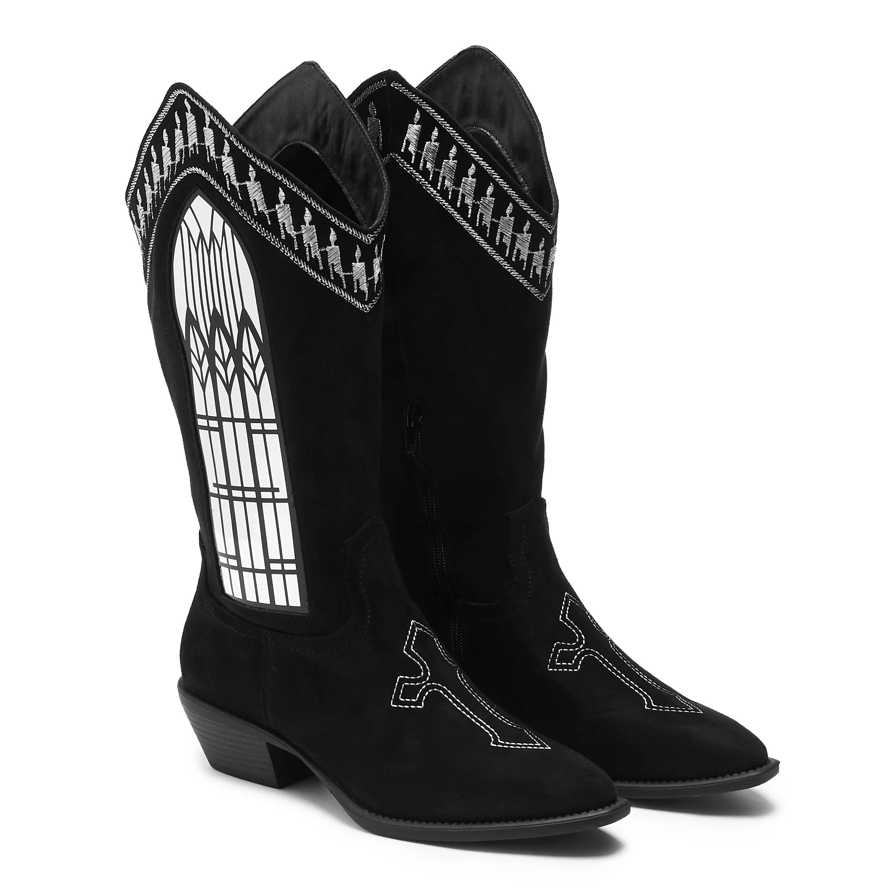 Broken Confessions Cowboy Boots - Black