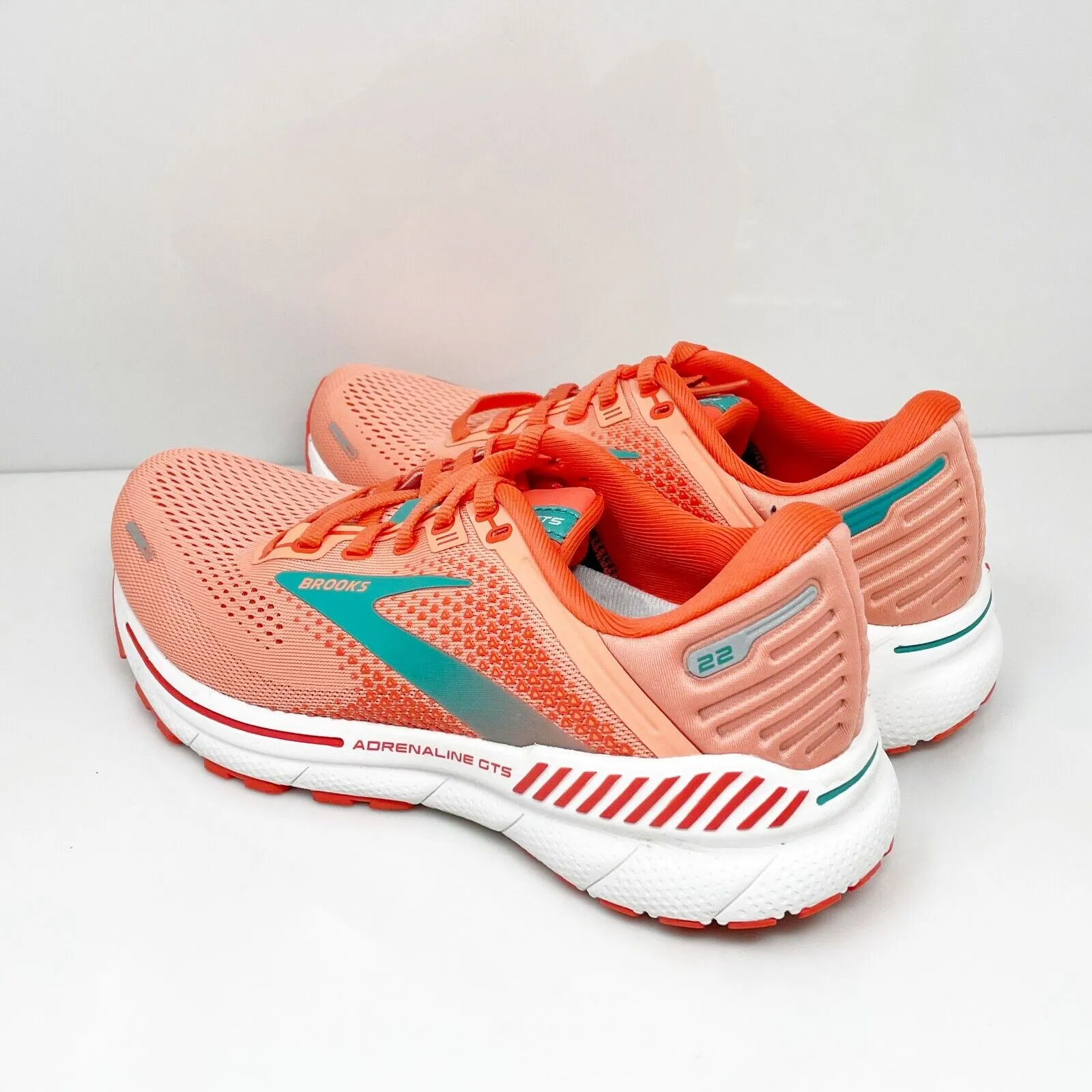 Brooks Womens Adrenaline GTS 22 1203531B680 Orange Running Shoes Sneakers 7.5 B