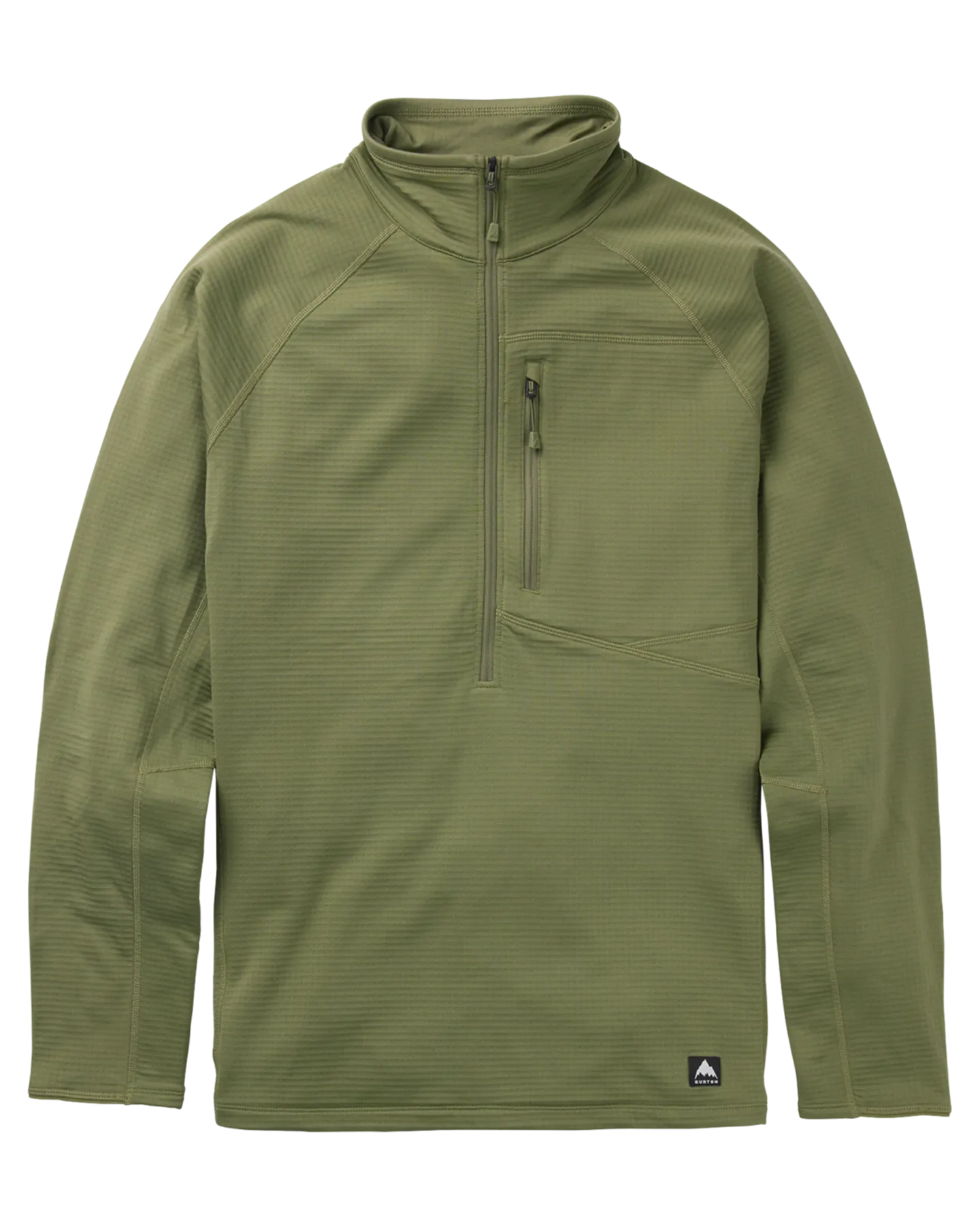 Burton Men's Stockrun Grid Half-Zip Fleece - Forest Moss | Shop Clothing at Trojan Wake Ski Snow & Snow Skiers Warehouse