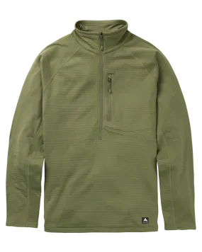 Burton Men's Stockrun Grid Half-Zip Fleece - Forest Moss | Shop Clothing at Trojan Wake Ski Snow & Snow Skiers Warehouse