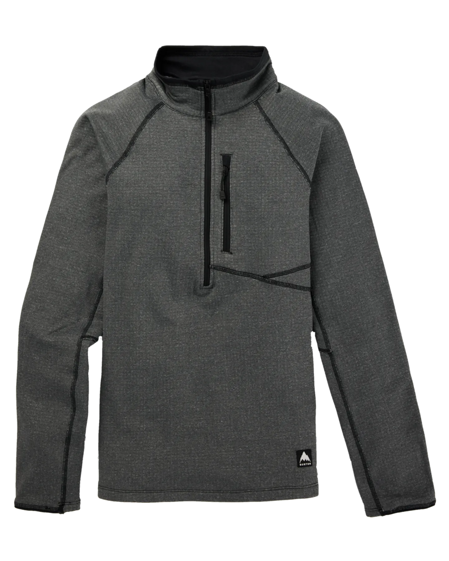 Burton Women's Stockrun Grid Half-Zip Fleece - True Black | Shop Clothing at Trojan Wake Ski Snow & Snow Skiers Warehous