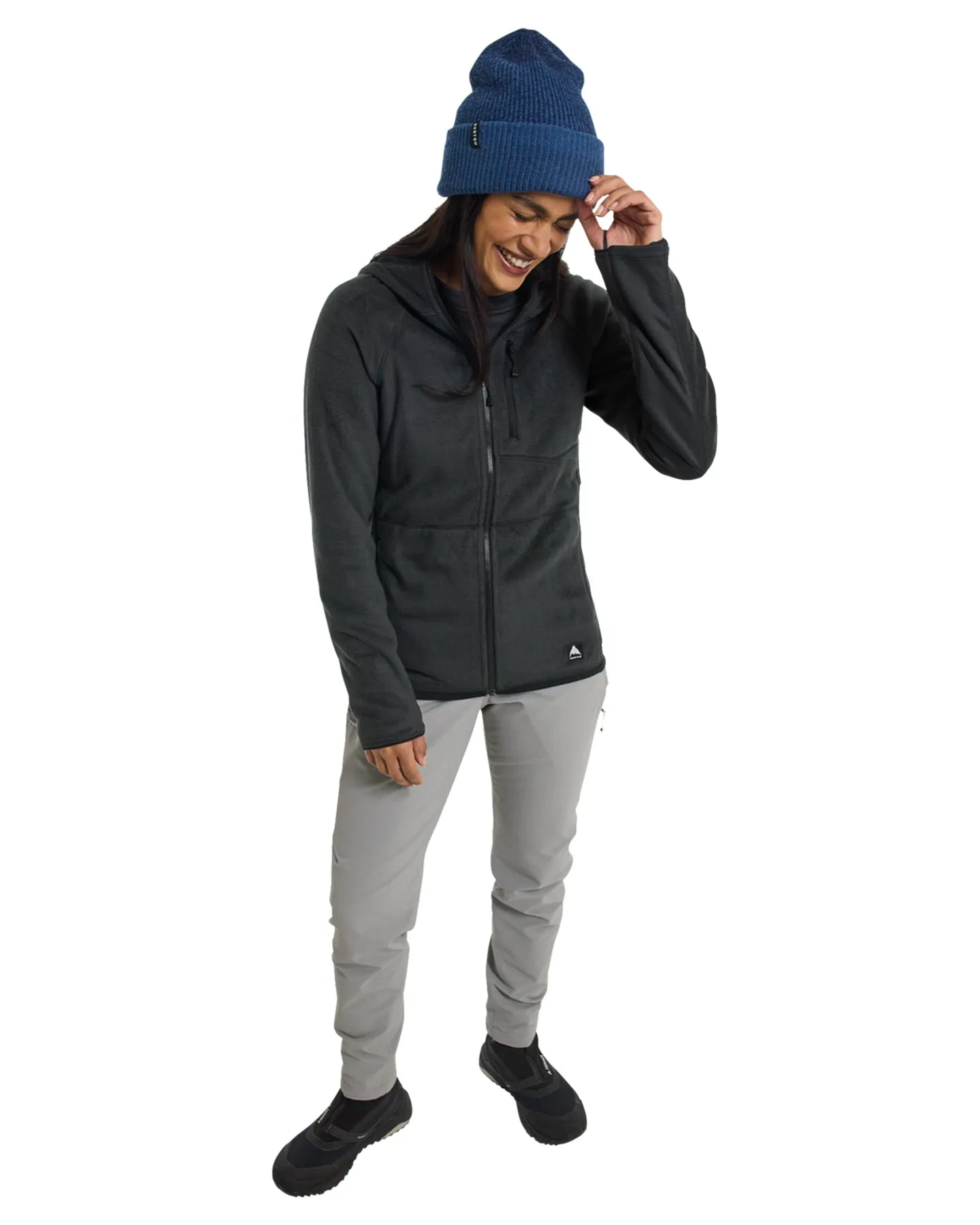 Burton Women's Stockrun Warmest Hooded Full-Zip Fleece - True Black | Shop Clothing at Trojan Wake Ski Snow & Snow Skier