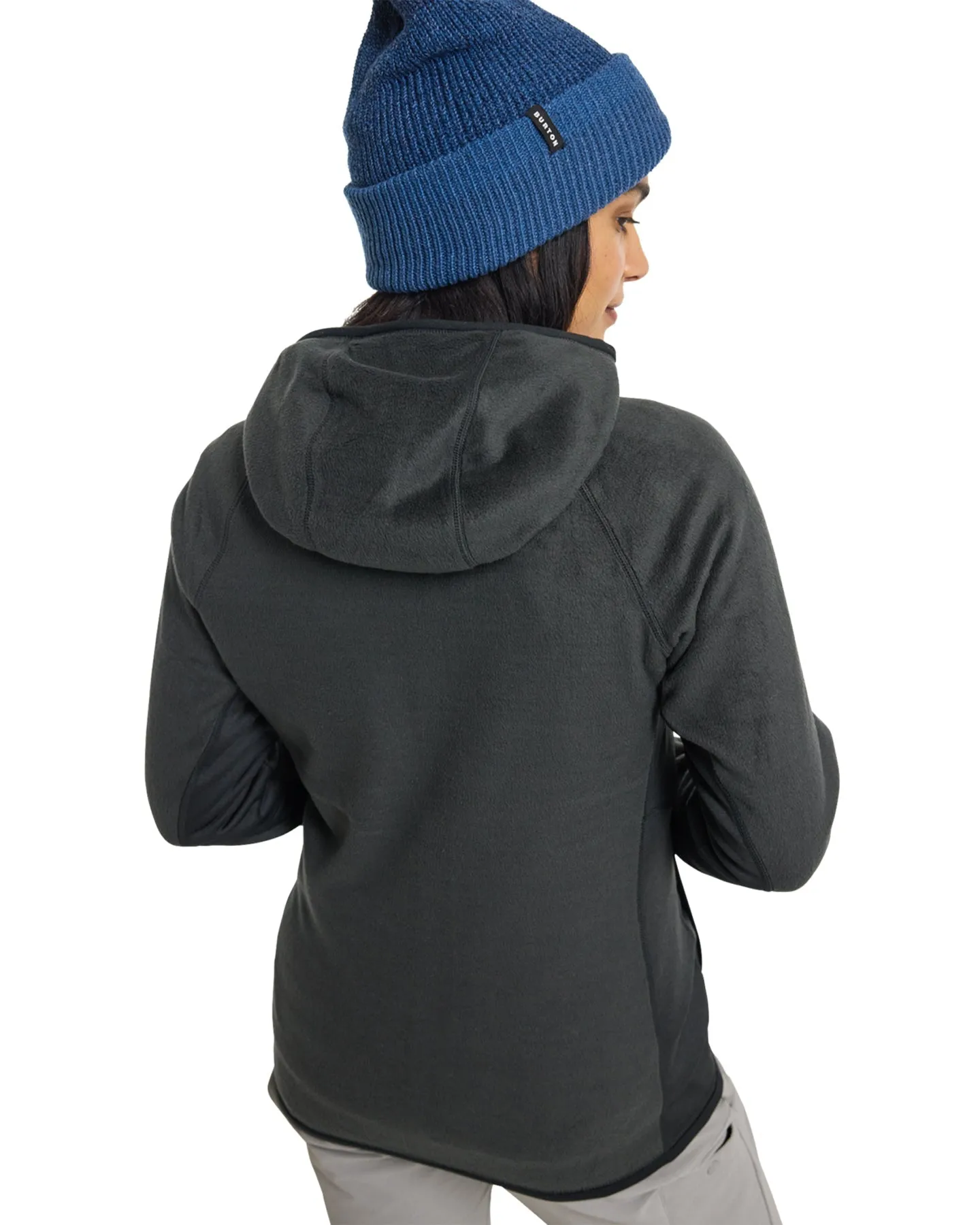 Burton Women's Stockrun Warmest Hooded Full-Zip Fleece - True Black | Shop Clothing at Trojan Wake Ski Snow & Snow Skier