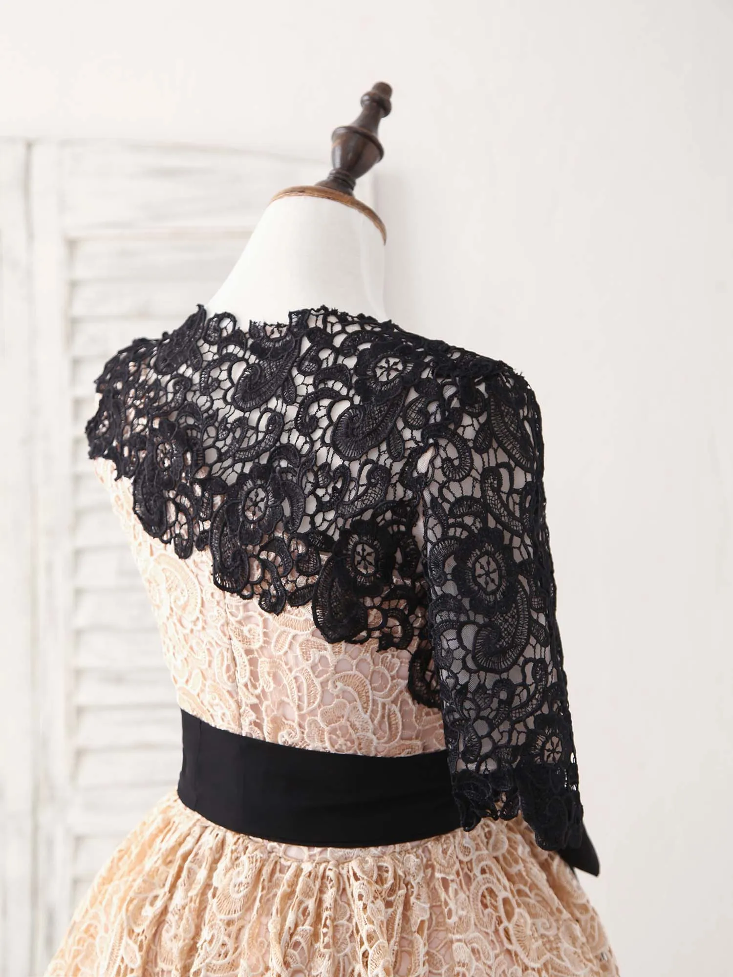 Champagne Lace Short Prom Dress, Champagne Homecoming Dress