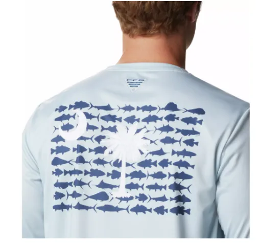 Columbia Men's Terminal Tackle PFG State Fish Flag Long Sleeve Shirt