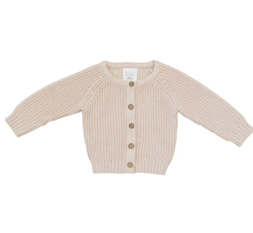 Cotton Knit Cardigan (0-18m) - Cream