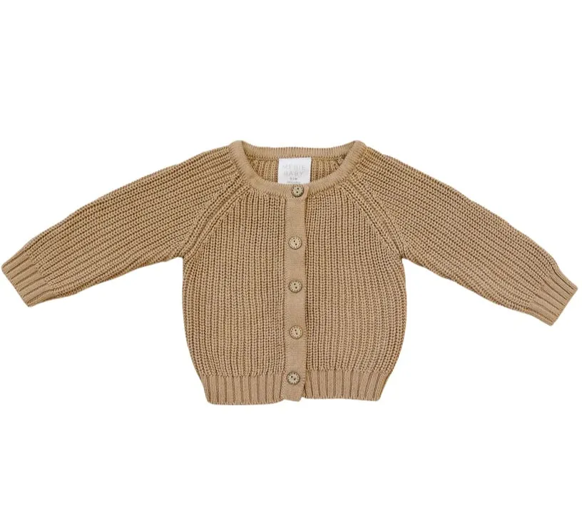 Cotton Knit Cardigan (12-18m) - Toffee