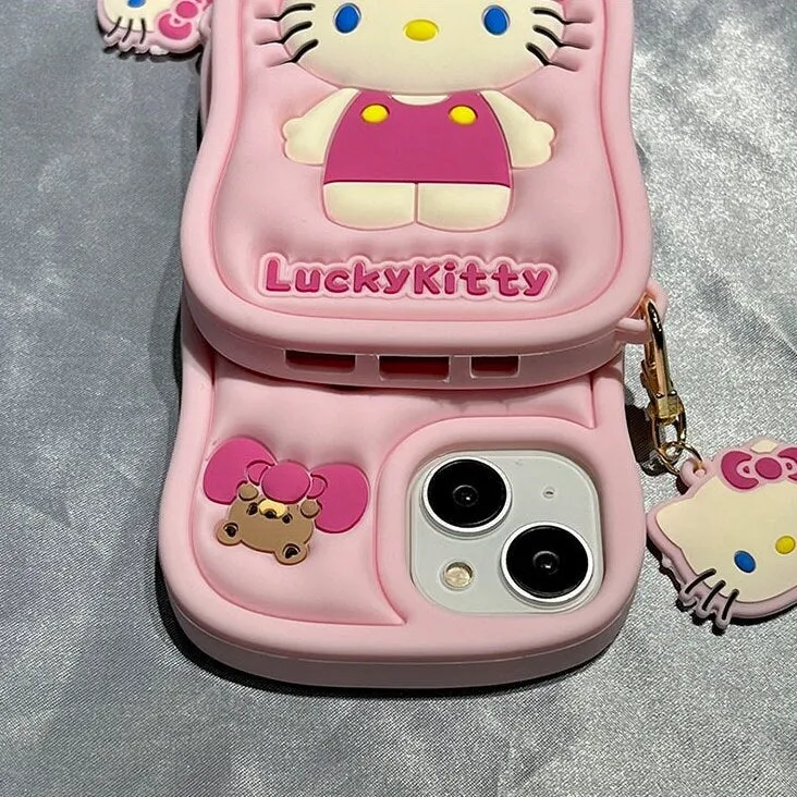 Cute Kawaii Pink 3D Hello Kitty Sanrio Design Protective Shockproof Phone Case iPhone Case for iPhone 11 12 13 14 15 Pro Max Cas