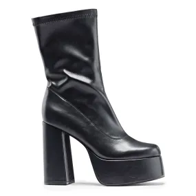 Delano Men's Black Platform Heeled Boots