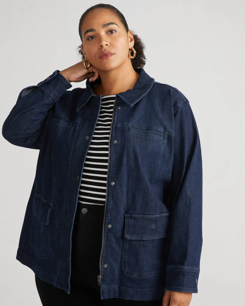 Denim Utility Jacket - Dark Indigo