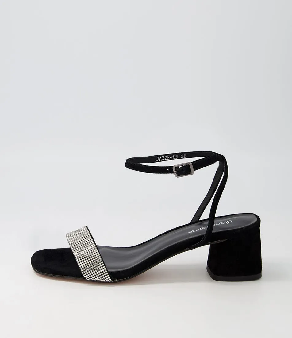 DIANA FERRARI Jazze Black Jewels Suede Sandals