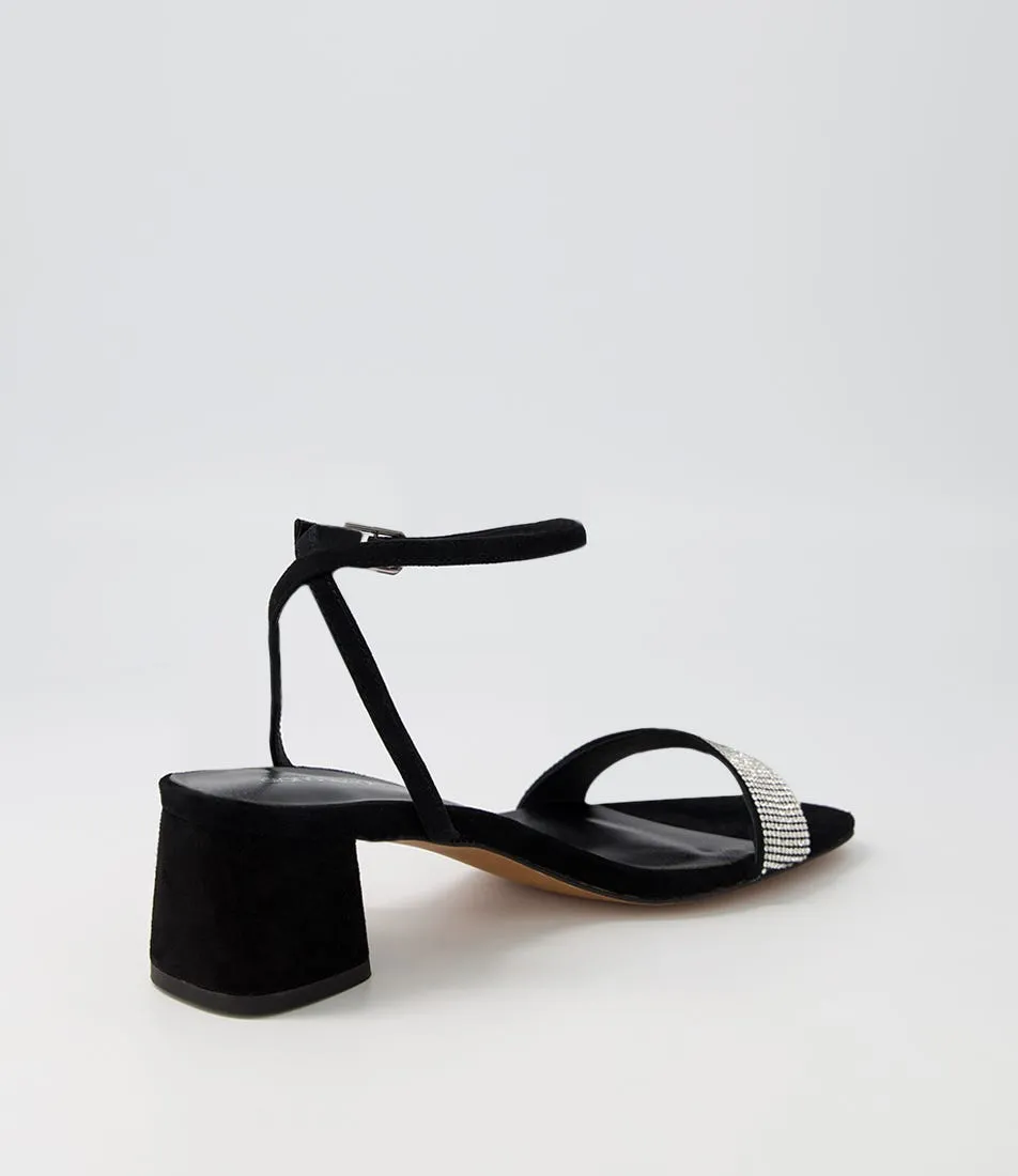 DIANA FERRARI Jazze Black Jewels Suede Sandals