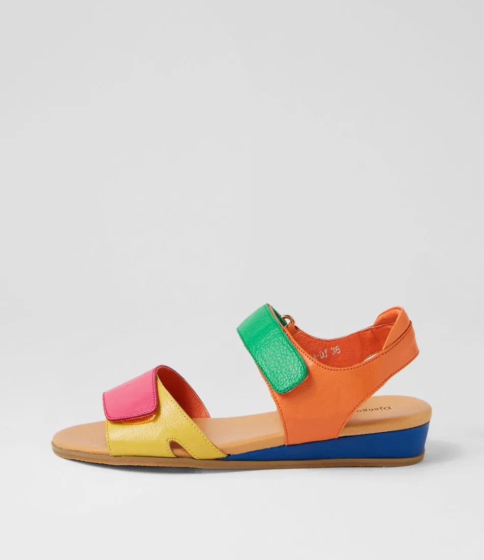 DJANGO & JULIETTE Halima Fuchsia Yellow Multi Sandals