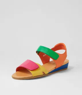 DJANGO & JULIETTE Halima Fuchsia Yellow Multi Sandals